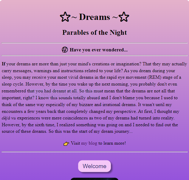 dream web page preview